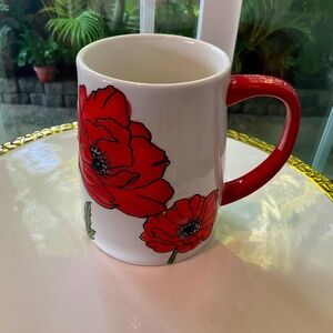 LANG By Design Orange Red Poppy Flower Coffee Mug
